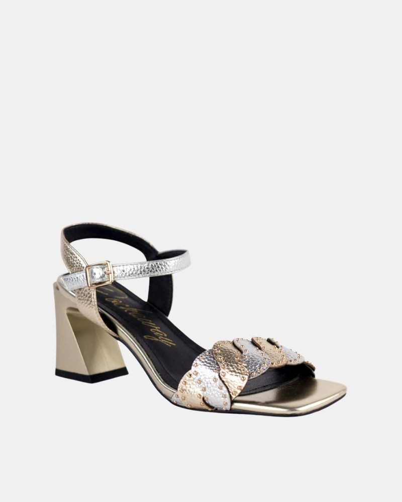 Sandalias Altas Fiesta Abiertas Mujer RockAway Oro 85809