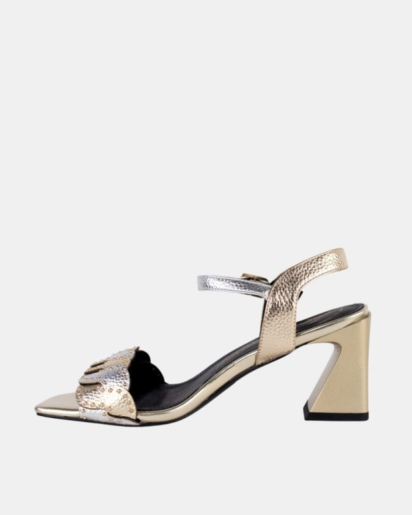 Sandalias Altas Fiesta Abiertas Mujer RockAway Oro 85809