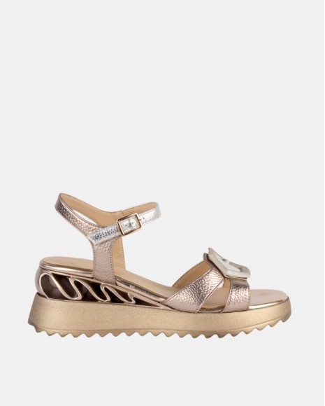 Sandalias Altas Fiesta Abiertas Mujer RockAway Oro 85836