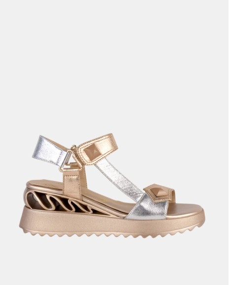 Sandalias Altas Fiesta Abiertas Mujer RockAway Oro 85803