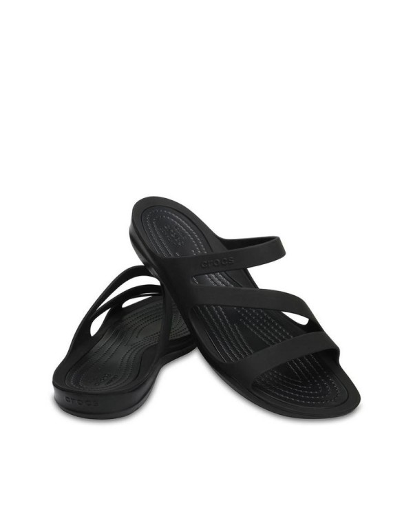 Sandalias De dedo Chancletas Mujer Crocs Negro 203998 SWIFTWATER SANDAL W