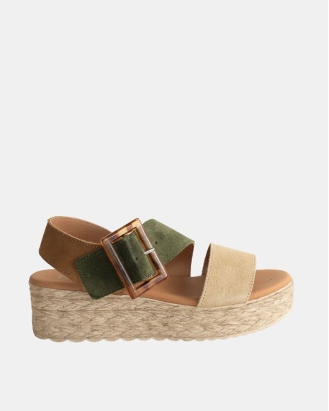 Sandálias Abertas Ráfia Mulher RKS Multicolor 718
