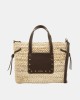 Bolsos Bandoleras Shopper Rafia Mujer  Nude POZO