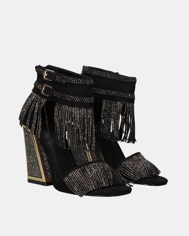 Sandalias Fiesta Abiertas Mujer EXE Negro DOMINIC 520