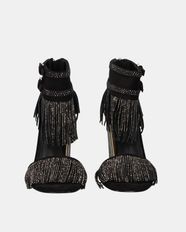 Sandalias Fiesta Abiertas Mujer EXE Negro DOMINIC 520