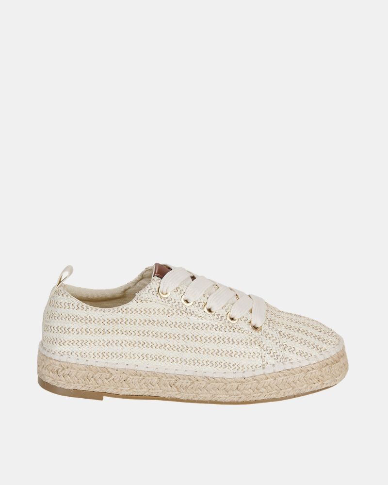 Sapatos baixos de ráfia para mulher MUSTANG bege 56413