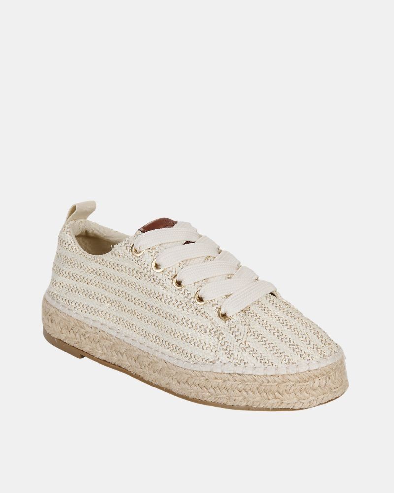 Sapatos baixos de ráfia para mulher MUSTANG bege 56413