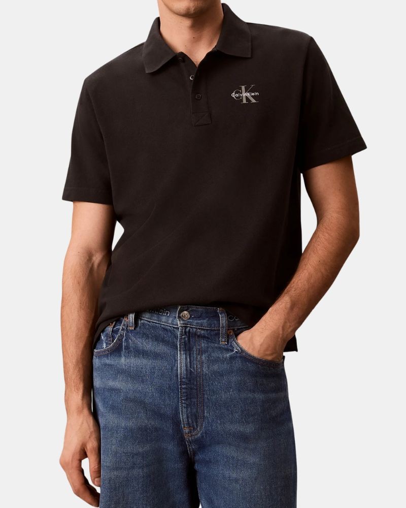 Camisetas Manga Curta Polos Homem CALVIN KLEIN Preto LV04RF209GUB1