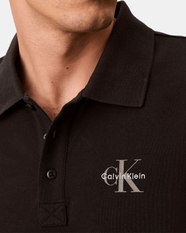 Camisetas Manga Curta Polos Homem CALVIN KLEIN Preto LV04RF209GUB1