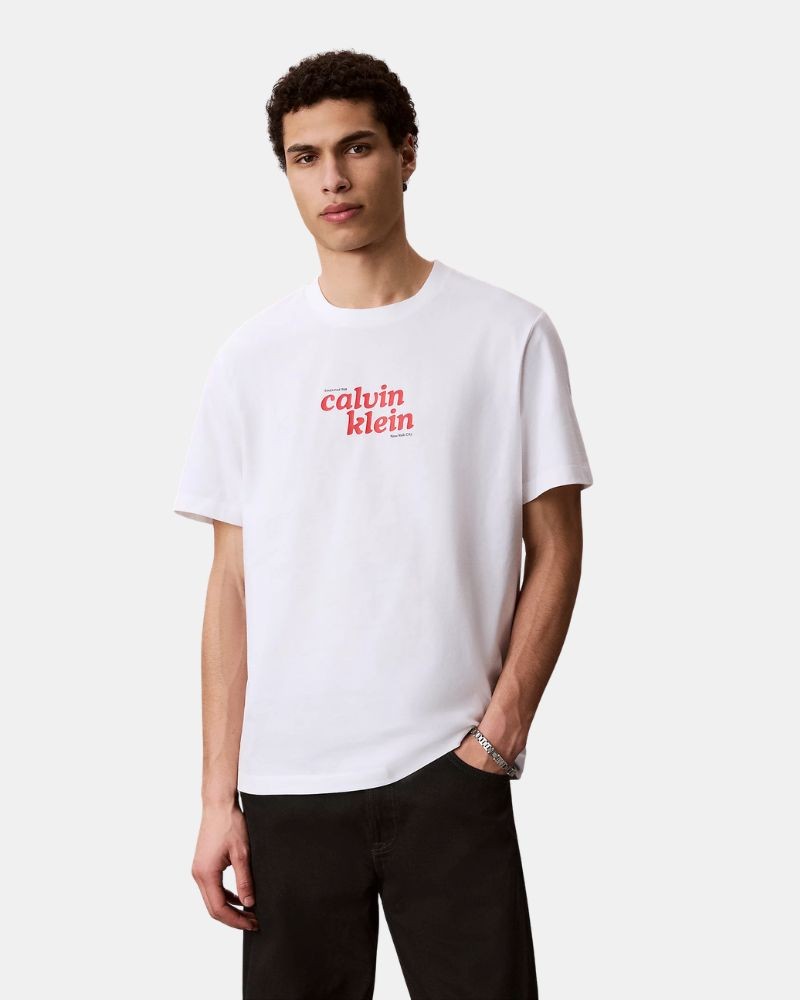 T-shirts Manga curta Homem CALVIN KLEIN Branco LV04RG815GYAF
