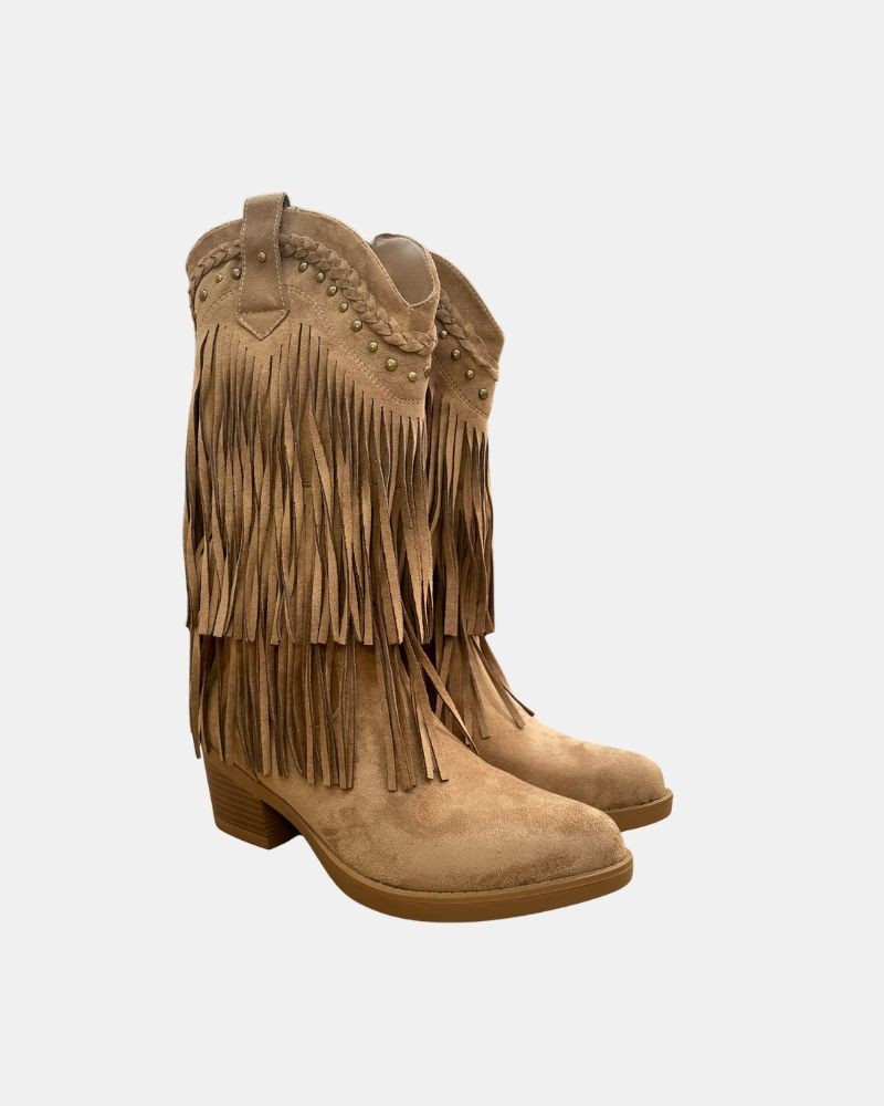 Botas Altas Cowboy Mulher Taupe 353106