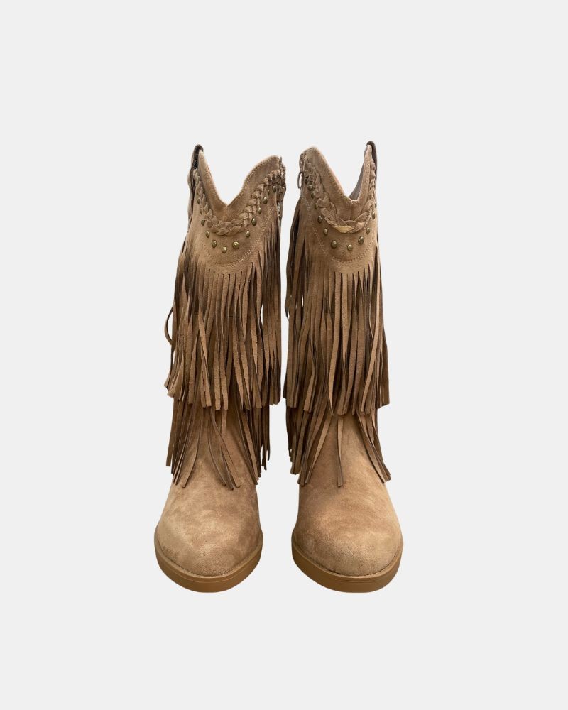 Botas Altas Cowboy Mulher Taupe 353106