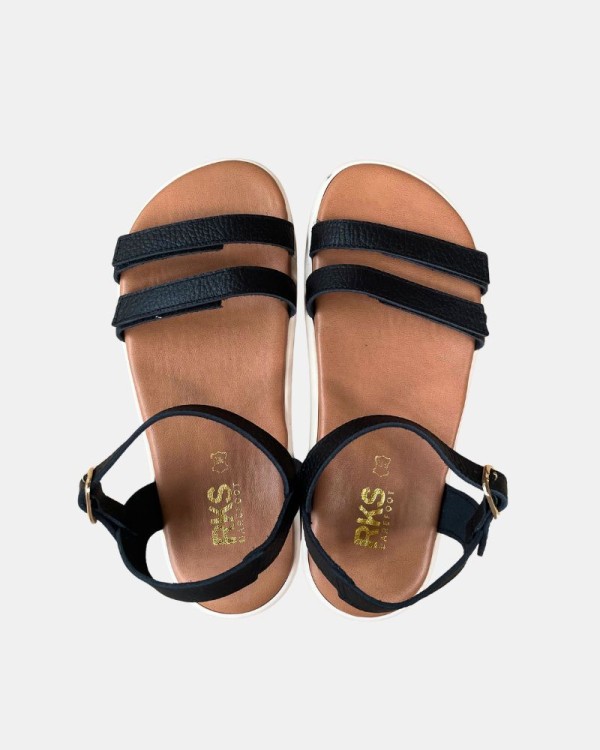 Sandalias Abiertas Barefoot Mujer RKS Negro 20026