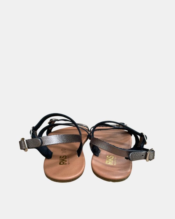 Sandalias Abiertas Barefoot Mujer RKS Plata Gris 95006