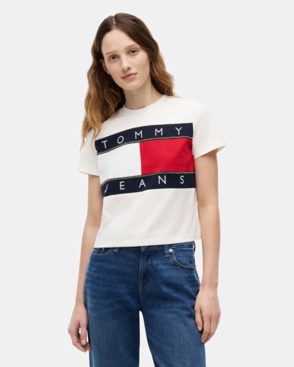 Camisetas Manga corta Mujer TOMMY HILFIGER Blanco DW0DW22818YBH