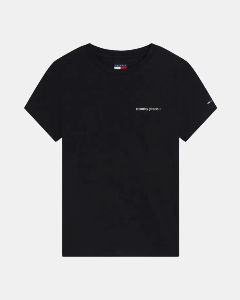 T-shirt de manga curta para mulher TOMMY HILFIGER Preto DW0DW23479BDS
