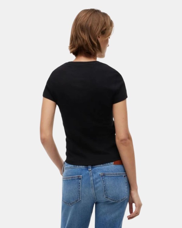 T-shirt de manga curta para mulher TOMMY HILFIGER Preto DW0DW23479BDS