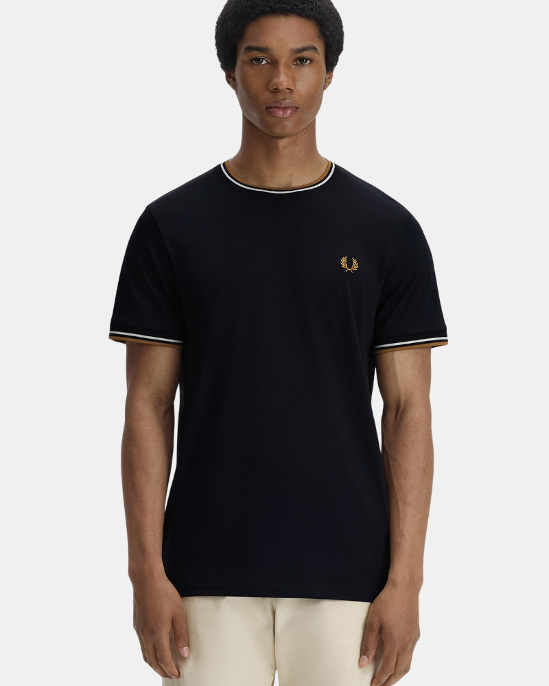 Camisetas Manga curta Homem FRED PERRY Preto M1588