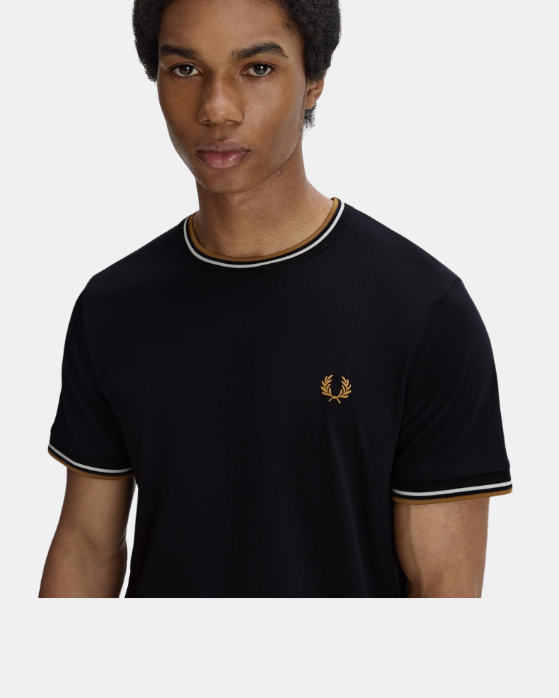 Camisetas Manga curta Homem FRED PERRY Preto M1588
