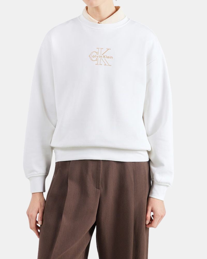 Sweatshirts sem capuz Mulher CALVIN KLEIN Branco LV047F838G