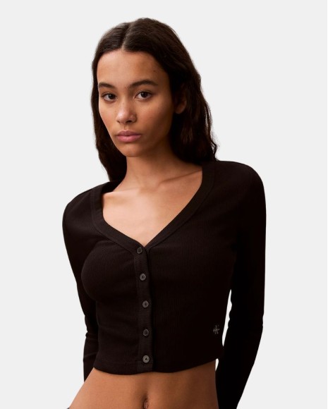 Camisetas Manga larga Mujer CALVIN KLEIN Negro LV047C204G