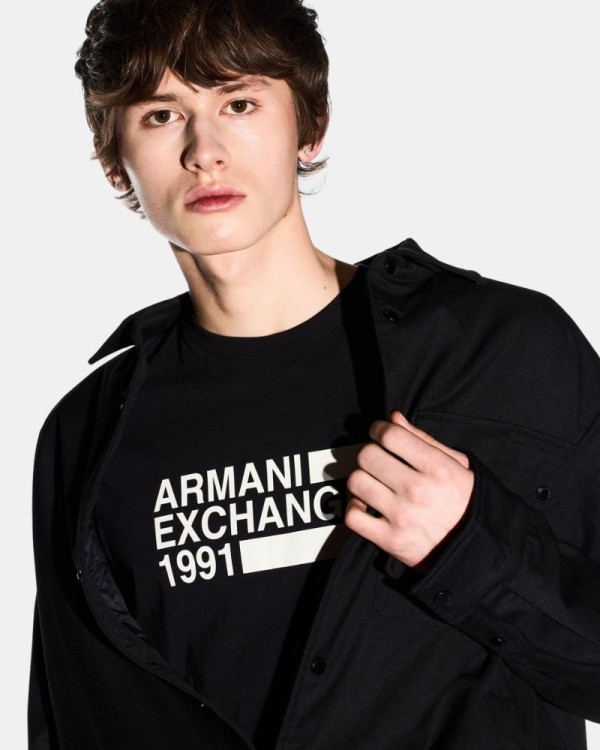 Camisetas de manga curta para homem ARMANI EXCHANGE Azul XM002788 AF10356