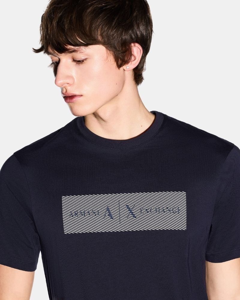 Camisetas de manga curta para homem ARMANI EXCHANGE Azul XM002472 AF10356