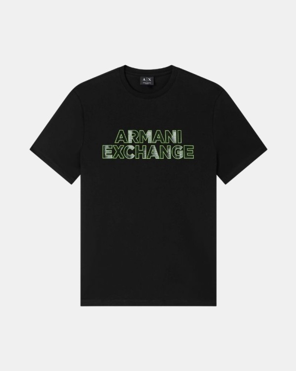 Camisetas de manga curta para homem ARMANI EXCHANGE pretas XM002413 AF10361