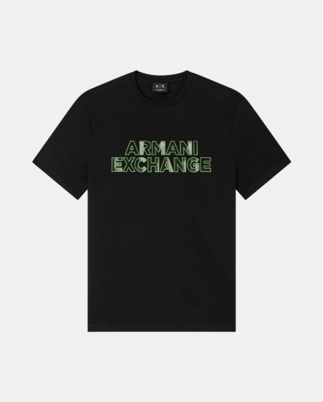 Camisetas de manga curta para homem ARMANI EXCHANGE pretas XM002413 AF10361
