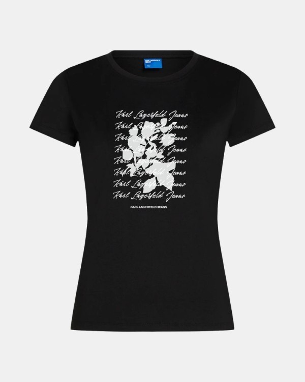 Camisetas de manga curta para mulher Karl Lagerfeld pretas B3W17021