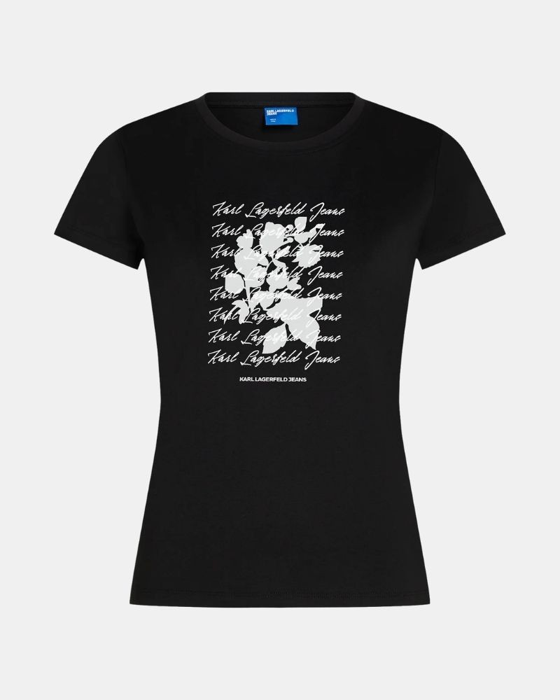 Camisetas de manga curta para mulher Karl Lagerfeld pretas B3W17021