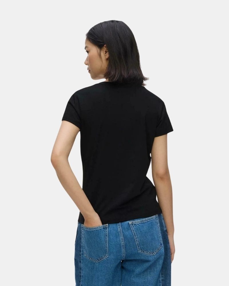Camisetas de manga curta para mulher Karl Lagerfeld pretas B3W17021