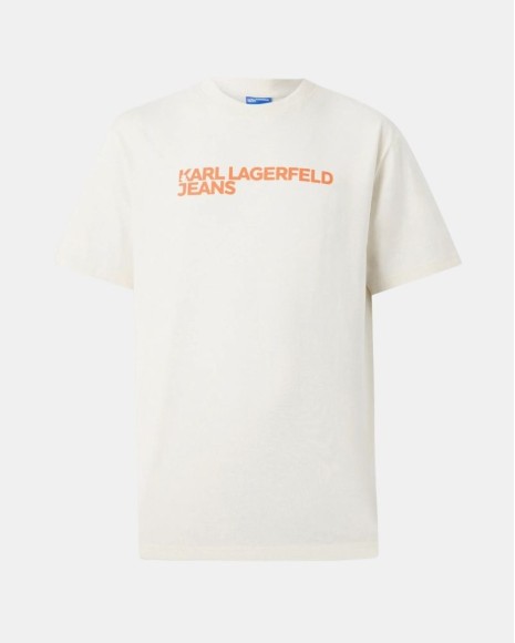 Camisetas Manga Curta Homem Karl Lagerfeld Laranja Bege A1M17002