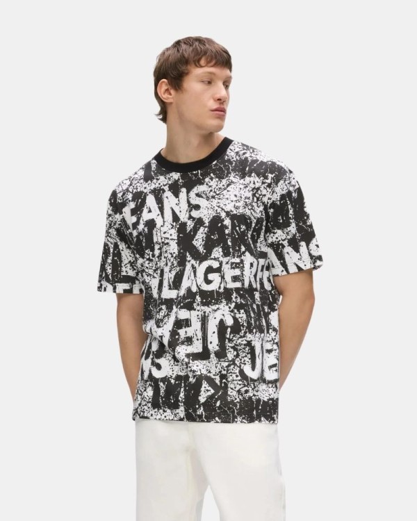Camisetas Manga Curta Homem Karl Lagerfeld Preto B3M17033