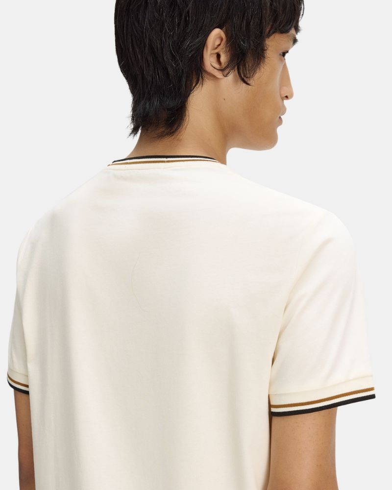 Camisetas manga curta homem FRED PERRY bege M1588