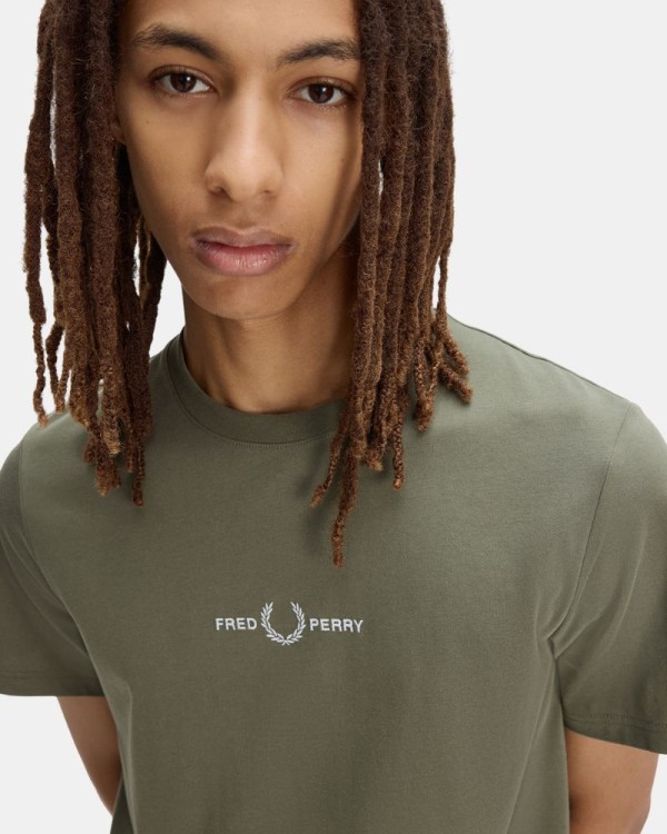 Camisetas de manga curta para homem FRED PERRY Verde M4580