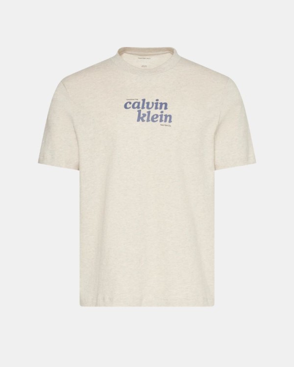 Camisetas de manga curta para homem CALVIN KLEIN bege LV04RG815GP4P