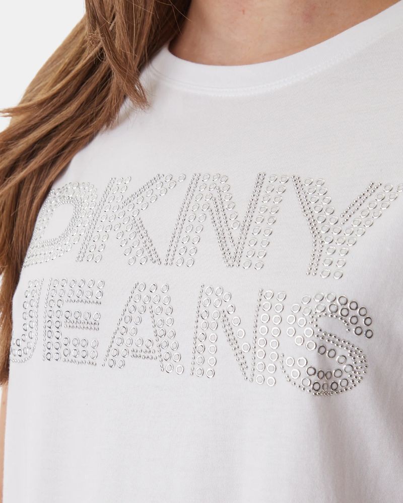 Camisetas de manga curta para mulher DKNY brancas DJ6T1692