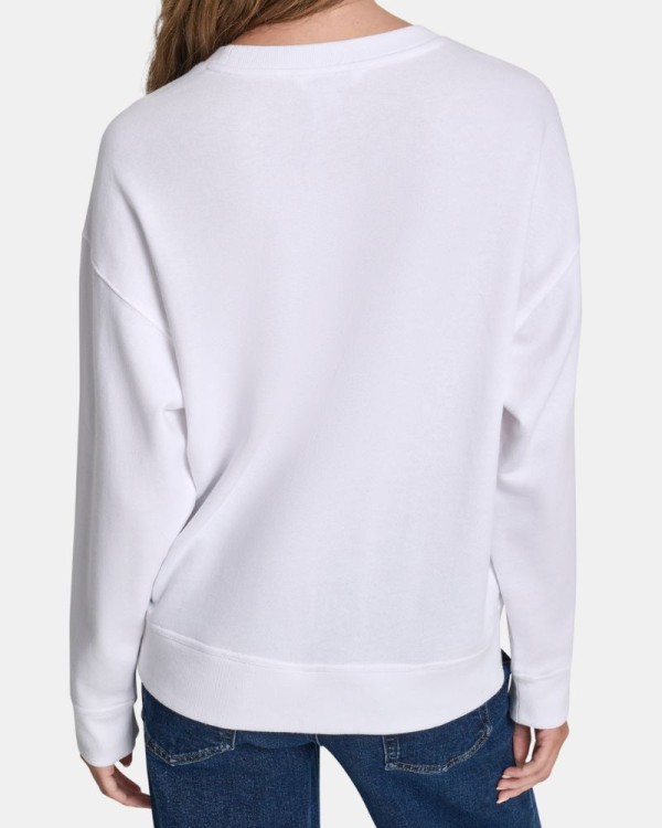 Sweatshirts de manga comprida para mulher DKNY Branco DJ6T1677