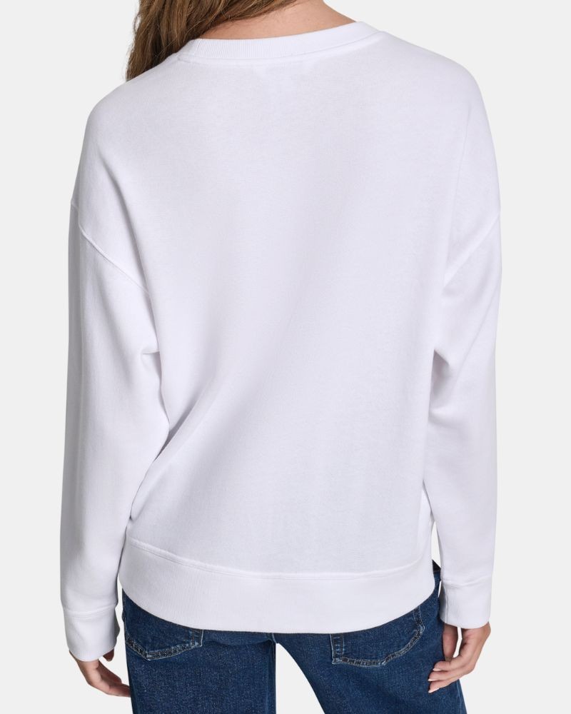 Sweatshirts de manga comprida para mulher DKNY Branco DJ6T1677