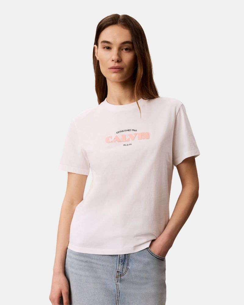 Camisetas de manga curta para mulher CALVIN KLEIN Branco LV047G807GYAF
