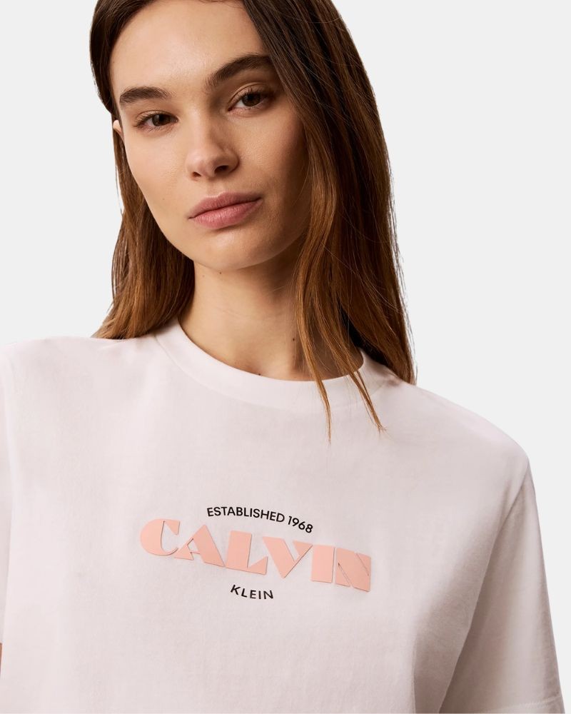 Camisetas de manga curta para mulher CALVIN KLEIN Branco LV047G807GYAF