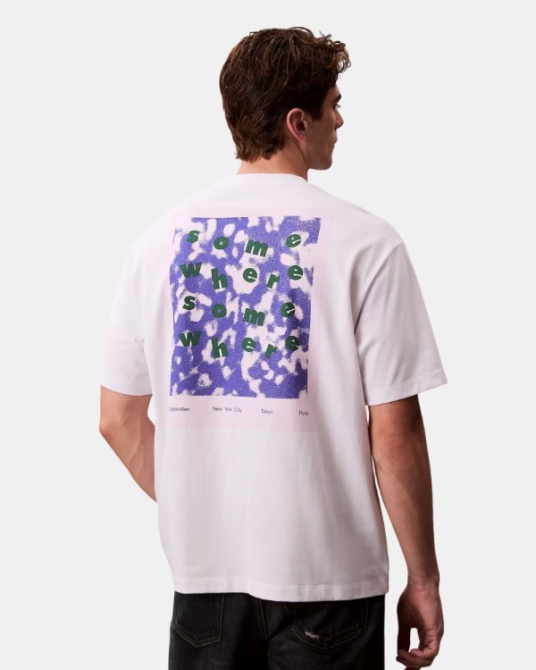 Camisetas de manga curta para homem CALVIN KLEIN Branco LV04RE806GYAA