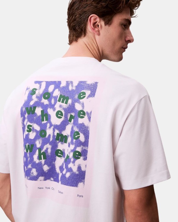 Camisetas de manga curta para homem CALVIN KLEIN Branco LV04RE806GYAA
