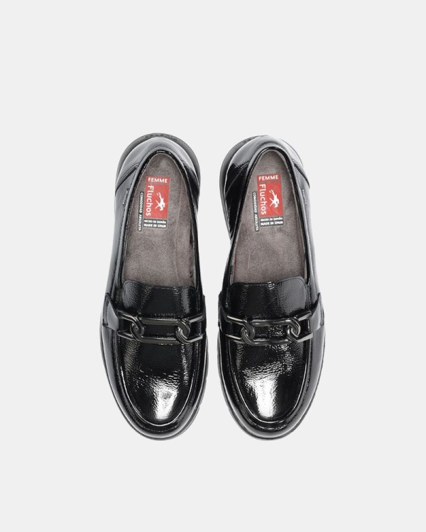 Zapatos Mocasines Bajos Mujer FLUCHOS Negro F1794