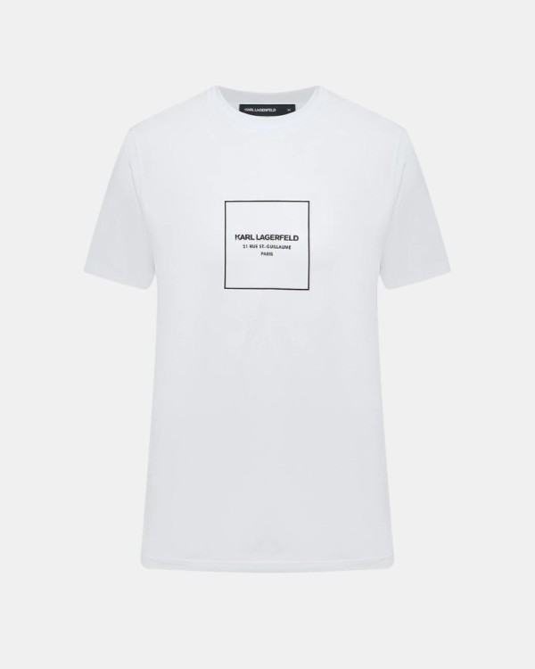 Camisetas de manga curta para homem Karl Lagerfeld brancas 755033 563221