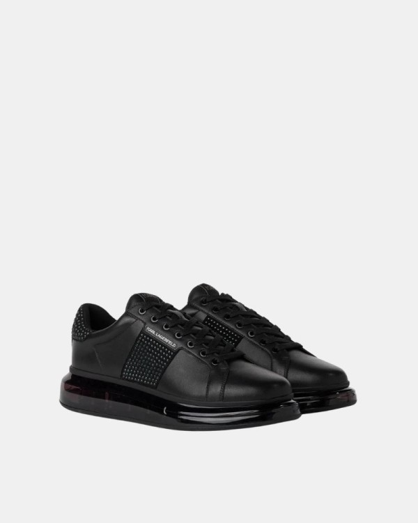 Ténis baixos masculinos Karl Lagerfeld pretos KL52626S KAPRI KUSHION