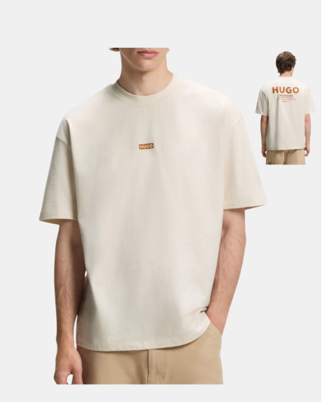 Camisetas de manga curta para homem HUGO bege 50509776 NALONO