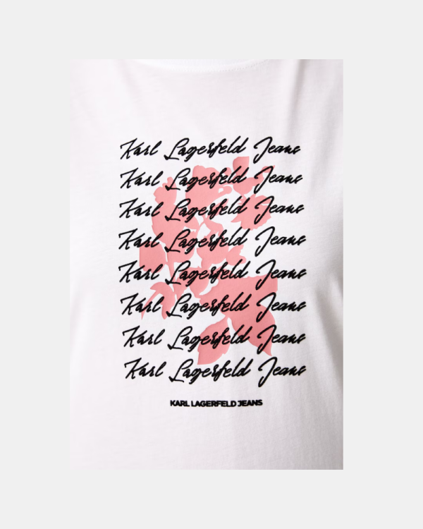 Camisetas de manga curta para mulher Karl Lagerfeld Branco B3W17021