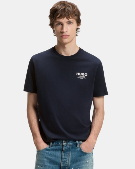 Camisetas de manga curta para homem HUGO Azul 50572740 NESPTEE